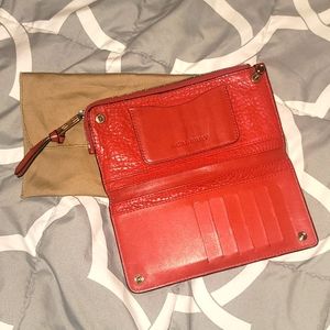 Burberry red leather wallet